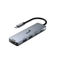 Genius 5-in-1 USB-C Hub - Aluminum, 100W PD, 4K HDMI, USB 3.0 Genius 5-in-1 USB-C Hub - Aluminum, 100W PD, 4K HDMI, USB 3.0